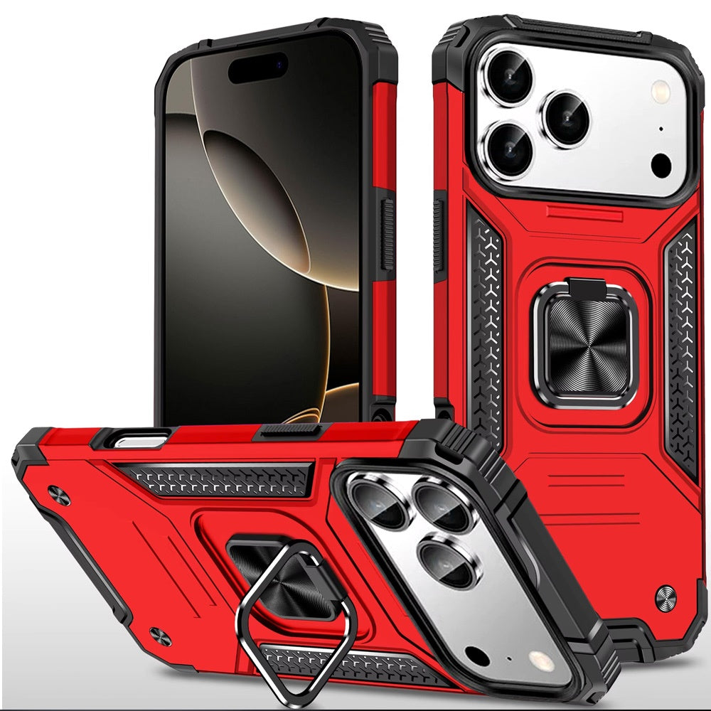 For iPhone 17 Pro Max Case Magnetic Kickstand Shockproof Cover + Tempered Glass