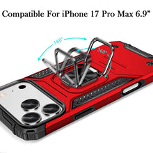 For iPhone 17 Pro Max Case Magnetic Kickstand Shockproof Cover + Tempered Glass