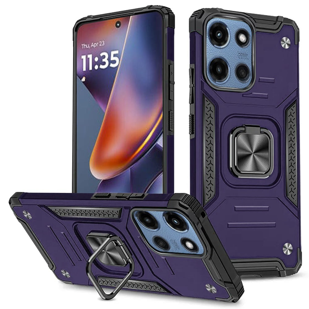 For Moto G 2025 Case Pull-Out  Kickstand Shockproof Phone Cover + Tempered Glass