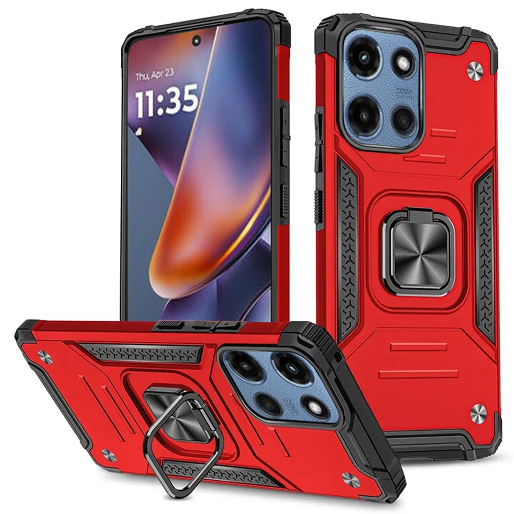 For Moto G 2025 Case Pull-Out  Kickstand Shockproof Phone Cover + Tempered Glass