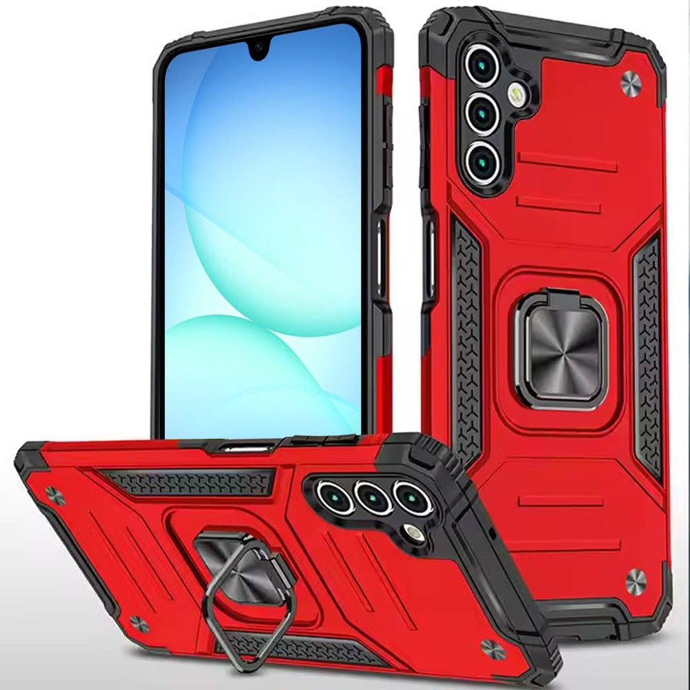 For Samsung A17 5G Case Magnetic Kickstand Shockproof Cover + Tempered Glass