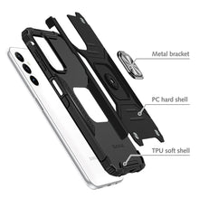 For Samsung A35 5G Case Shockproof Magnetic Stand Hybrid Cover + Tempered Glass