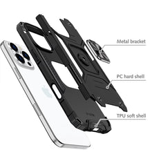 For iPhone 16 PRO MAX Case Rugged Magnetic Stand Shockproof + Tempered Glass