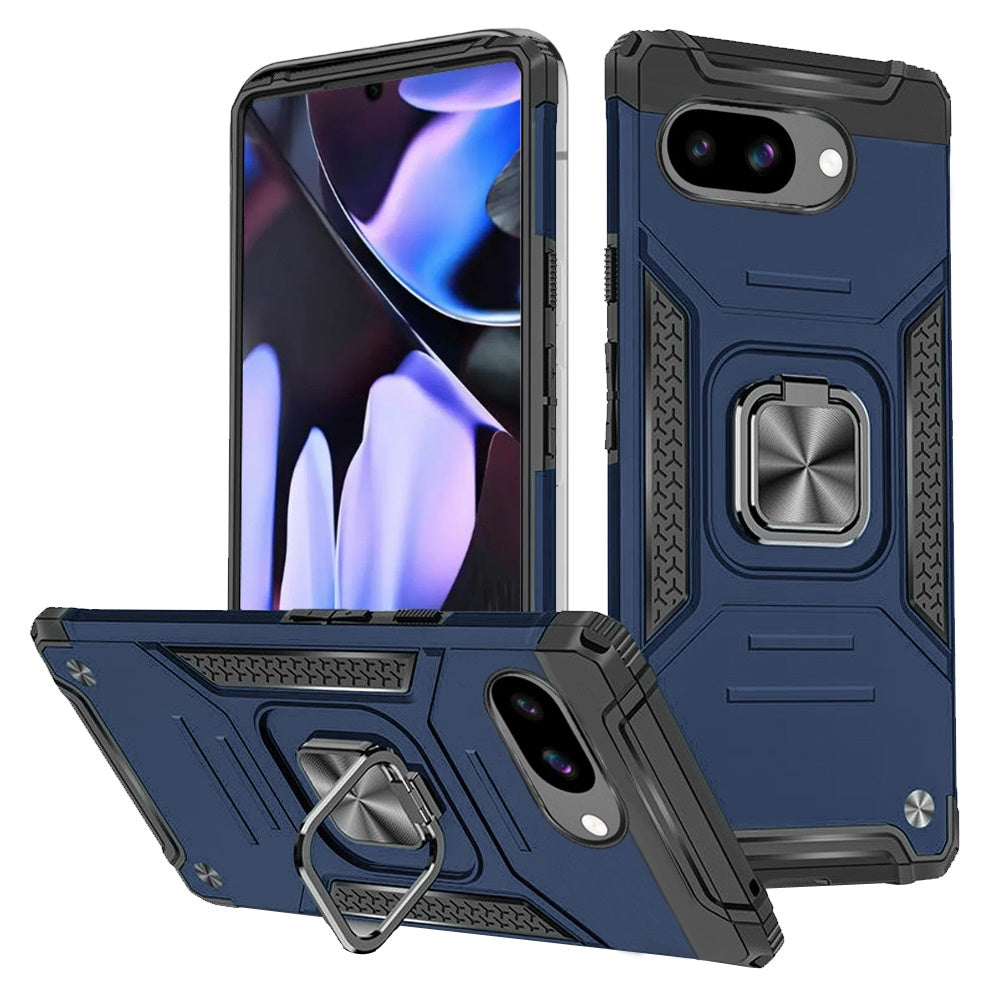 For Google Pixel 9a Case Magnetic Kickstand Shockproof Cover + Tempered Glass
