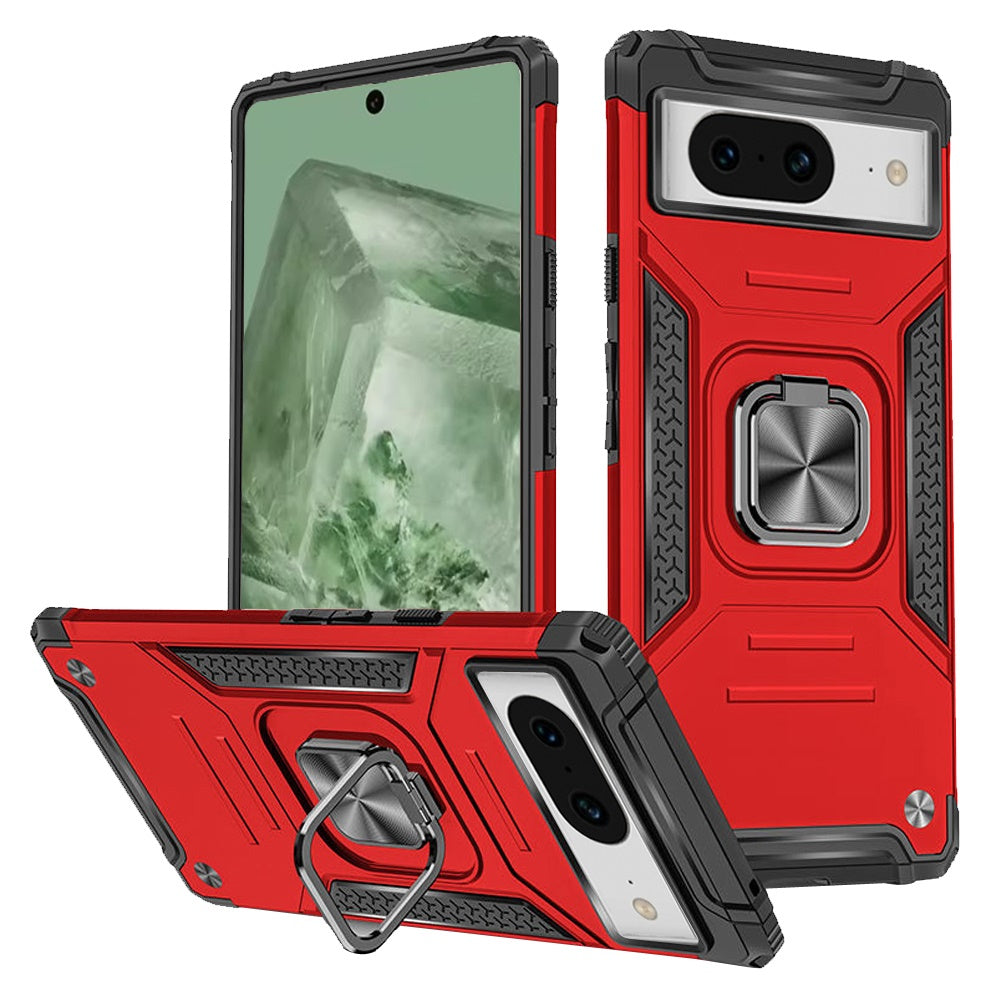 For Google Pixel 8A Case Magnetic Ring Stand Shockproof Hybrid Phone Cover