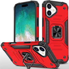 For iPhone 16 Plus 6.7in Case Rugged Magnetic Stand Shockproof + Tempered Glass