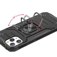 For iPhone 8 Plus/7 Plus Case Metal Kickstand Shockproof Cover + Tempered Glass