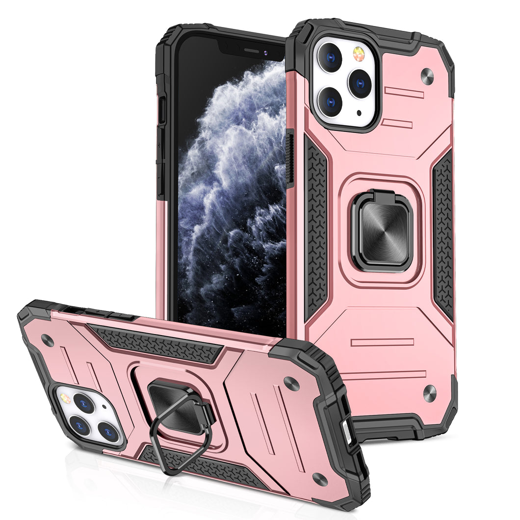 For iPhone 15 Case Magnetic Kickstand Shockproof Hybrid Cover + 2 Tempered Glass