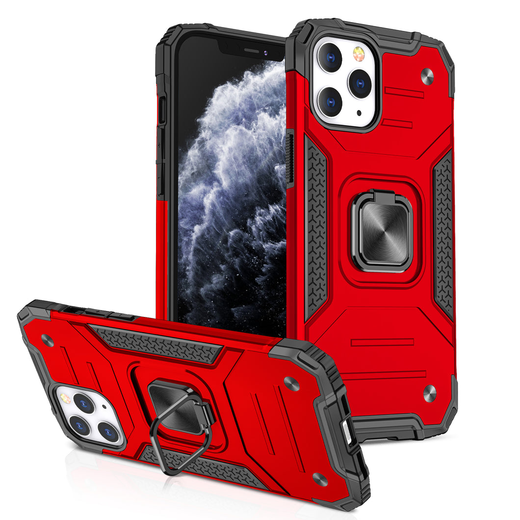 For iPhone XR Case Magnetic Kickstand Shockproof Phone Cover + Tempered Glass