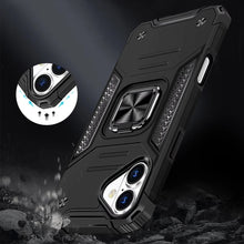 For iPhone 17 Case with Metal Kickstand Shockproof Phone Cover + Tempered Glass