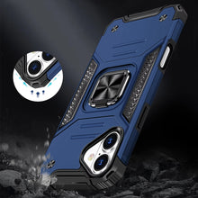For iPhone 17 Case with Metal Kickstand Shockproof Phone Cover + Tempered Glass