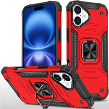 For iPhone 17 Case with Metal Kickstand Shockproof Phone Cover + Tempered Glass