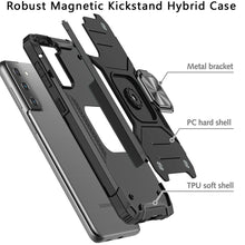 For Samsung Galaxy S22 Sturdy Robust Magnetic Kickstand Hybrid Case Cover