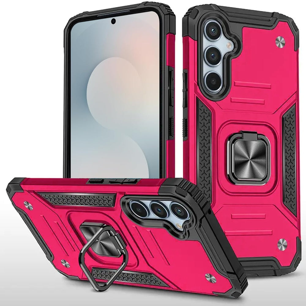 For Samsung S25 FE Case Magnetic Kickstand Shockproof Cover + Tempered Glass