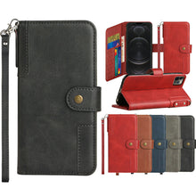 For iPhone 15 PLUS Case Phone Wallet PU Leather w/ Card Slots +2 Tempered Glass