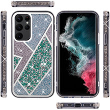 For iPhone 15 Case Rhombus Full Crystal Bling Glitter Cover + 2 Tempered Glass