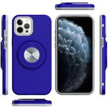 For iPhone 11 Pro Max Case Solid Rugged Magnetic with Ring Stand +Tempered Glass