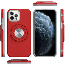 For iPhone 11 Pro Max Case Solid Rugged Magnetic with Ring Stand +Tempered Glass