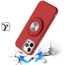For iPhone 11 Pro Max Case Solid Rugged Magnetic with Ring Stand +Tempered Glass