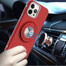 For iPhone 11 Pro Max Case Solid Rugged Magnetic with Ring Stand +Tempered Glass