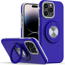 For iPhone 14 PRO MAX 6.7 in. Case Solid Rugged Magnetic Circle with Ring Stand