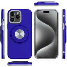 For iPhone 15 Pro Max Case Solid Rugged Magnetic Ring Stand + 2 Tempered Glass