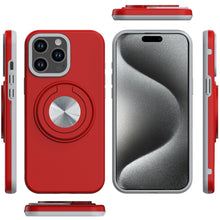 For iPhone 15 Pro Max Case Solid Rugged Magnetic Ring Stand + 2 Tempered Glass