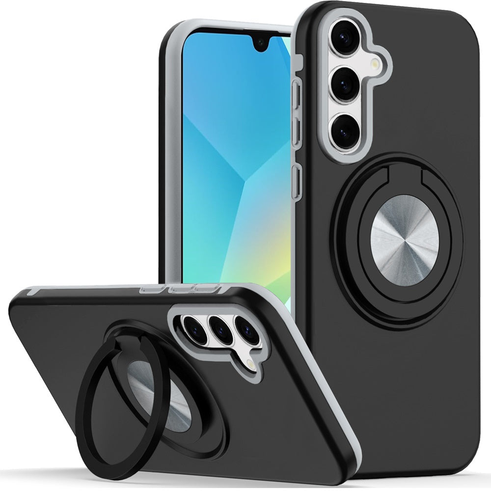 For Samsung A16 5G Case Solid Rugged Magnetic with Ring Stand + Tempered Glass