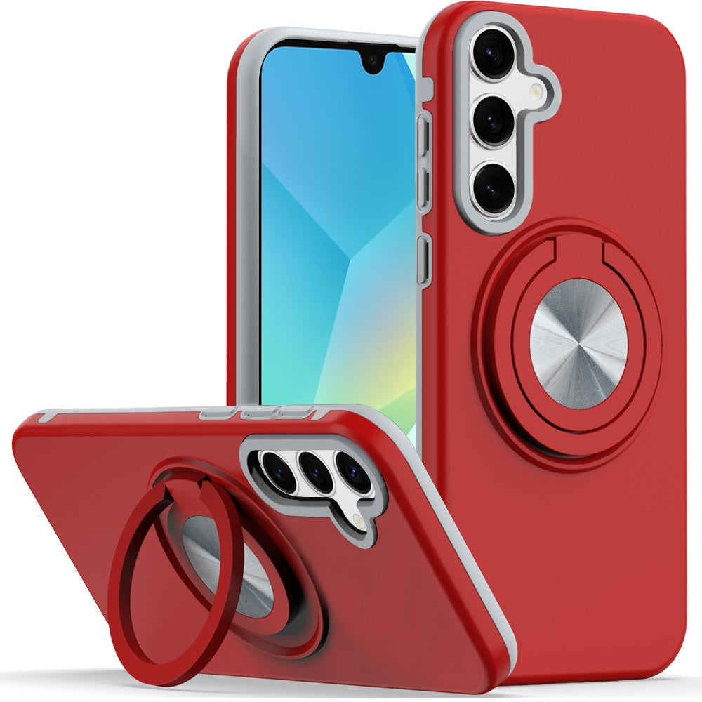 For Samsung A16 5G Case Solid Rugged Magnetic with Ring Stand + Tempered Glass