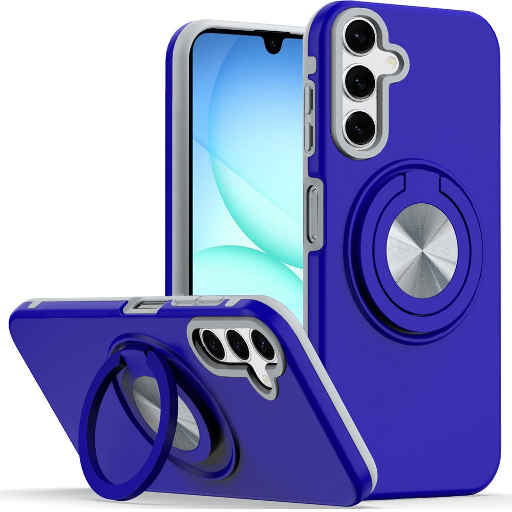 For Samsung A17 5G Case Solid Rugged Magnetic with Ring Stand + Tempered Glass
