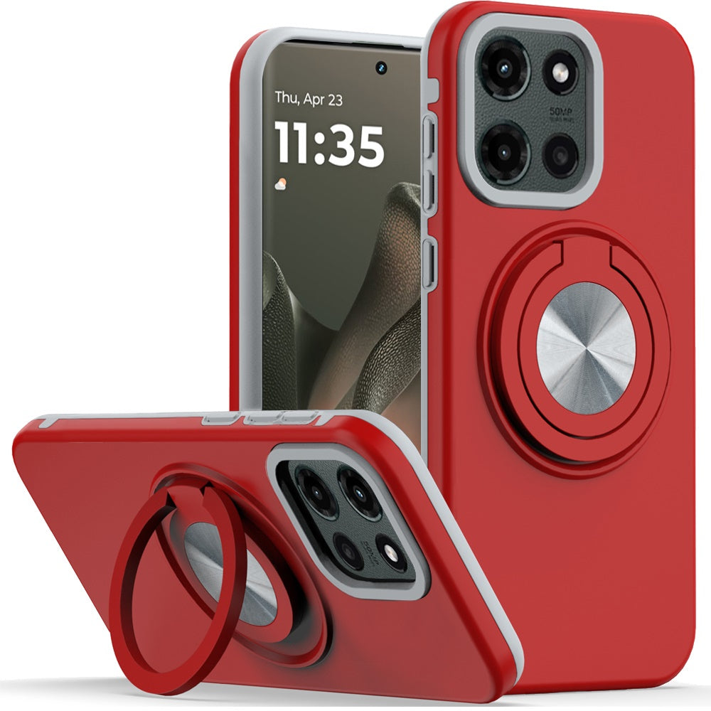 For Motorola Edge 2025 Case Solid Rugged Magnetic Ring Doubles as Stand Cover