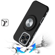 For iPhone 16 PRO MAX Case Solid Rugged Magnetic with Ring Stand +Tempered Glass