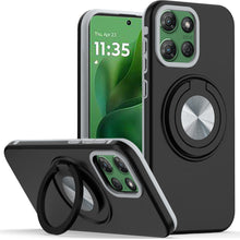 For Moto G Power 2025 Case Solid Rugged Magnetic w/ Ring Stand + Tempered Glass