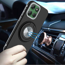 For Moto G Power 2025 Case Solid Rugged Magnetic w/ Ring Stand + Tempered Glass