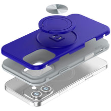 For iPhone 16 Plus 6.7in Solid Rugged Shockproof with 360 Stand + Tempered Glass