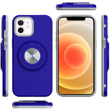 For iPhone 12/12 Pro Case Solid Rugged Magnetic with Ring Stand + Tempered Glass