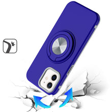 For iPhone 12/12 Pro Case Solid Rugged Magnetic with Ring Stand + Tempered Glass