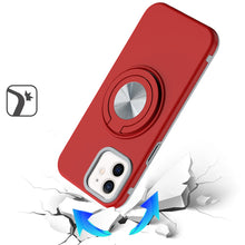 For iPhone 12/12 Pro Case Solid Rugged Magnetic with Ring Stand + Tempered Glass