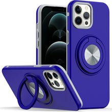 For iPhone 12 Pro Max Case Solid Rugged Magnetic w/ Ring Stand + Tempered Glass