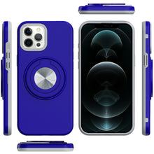 For iPhone 12 Pro Max Case Solid Rugged Magnetic w/ Ring Stand + Tempered Glass