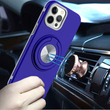 For iPhone 12 Pro Max Case Solid Rugged Magnetic w/ Ring Stand + Tempered Glass