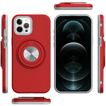 For iPhone 12 Pro Max Case Solid Rugged Magnetic w/ Ring Stand + Tempered Glass