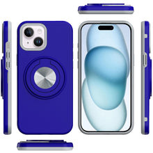 For iPhone 15 Case Solid Rugged Magnetic with Ring Stand + 2 Tempered Glass