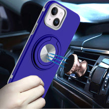 For iPhone 15 Case Solid Rugged Magnetic with Ring Stand + 2 Tempered Glass