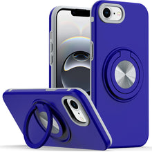 For iPhone 16e Case Solid Rugged Magnetic Cover with Ring Stand + Tempered Glass