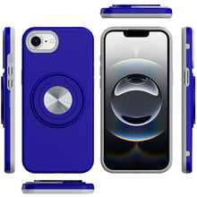 For iPhone 16e Case Solid Rugged Magnetic Cover with Ring Stand + Tempered Glass