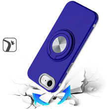 For iPhone 16e Case Solid Rugged Magnetic Cover with Ring Stand + Tempered Glass