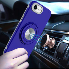 For iPhone 16e Case Solid Rugged Magnetic Cover with Ring Stand + Tempered Glass