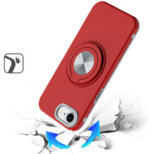 For iPhone 16e Case Solid Rugged Magnetic Cover with Ring Stand + Tempered Glass