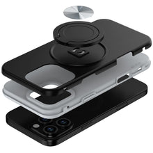 For iPhone 16 Pro 6.3in Case Solid Rugged Magnetic w/ Ring Stand +Tempered Glass